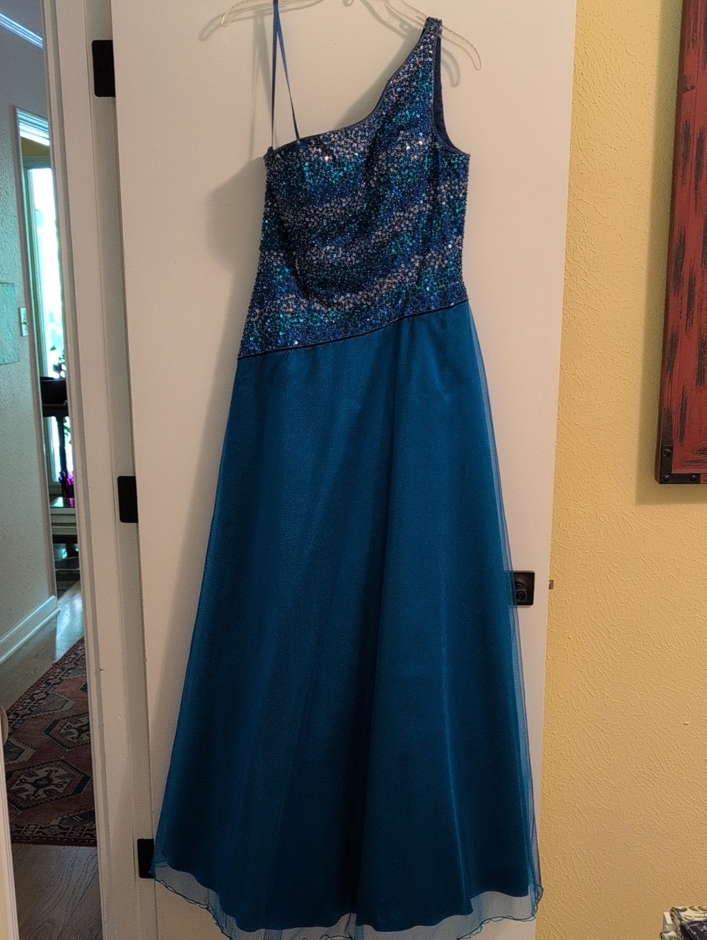 Teal Beaded Bodice Size 10